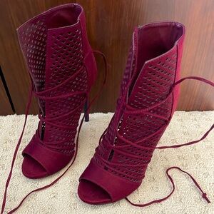 Burgundy heels. Gently worn.